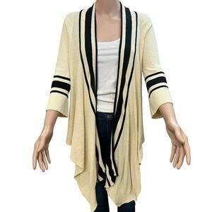 Anthropologie Sparrow Striped Cardigan Small Open Front Draped Preppy Coastal